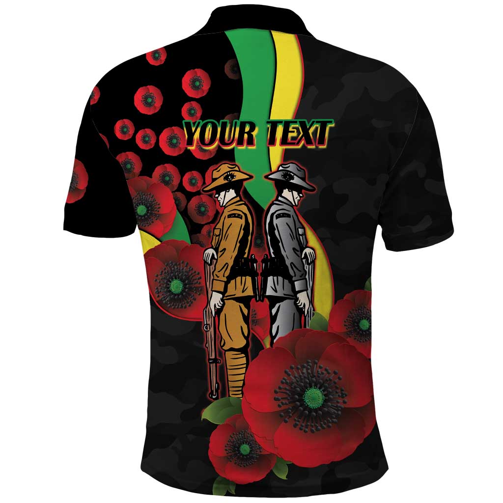 Penrith Panthers ANZAC Personalised Polo Shirt Lest We Forget Poppy Camo