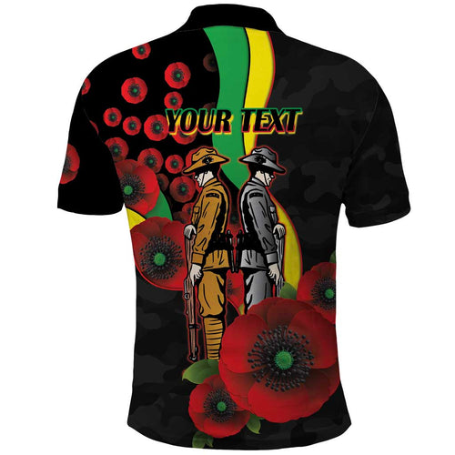 Penrith Panthers ANZAC Personalised Polo Shirt Lest We Forget Poppy Camo
