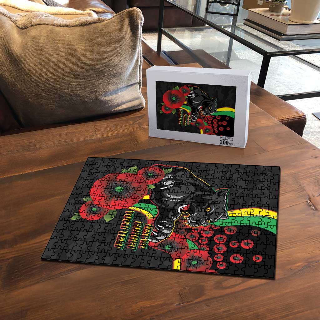 Penrith Panthers ANZAC Personalised Puzzle Lest We Forget Poppy Camo