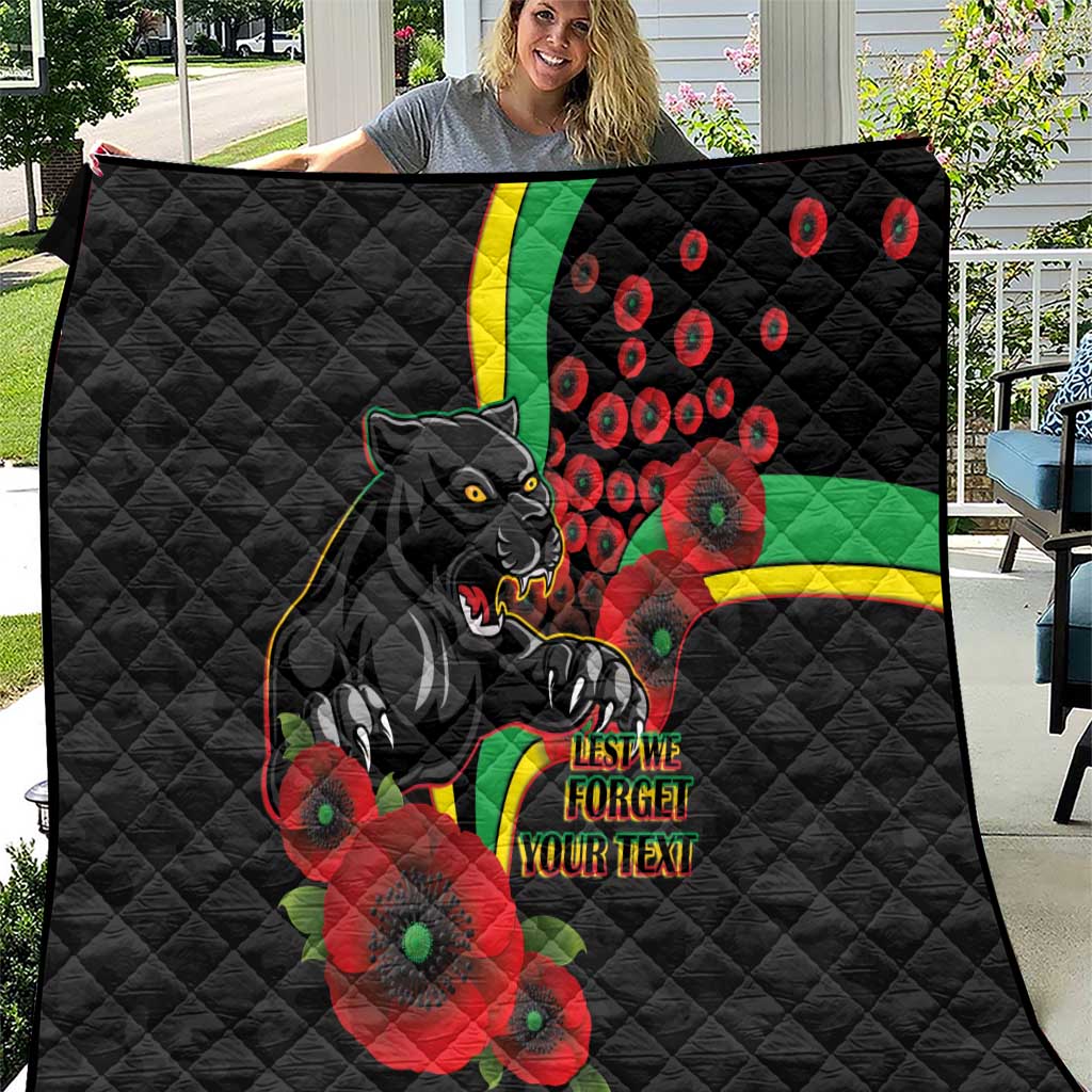 Penrith Panthers ANZAC Personalised Quilt Lest We Forget Poppy Camo