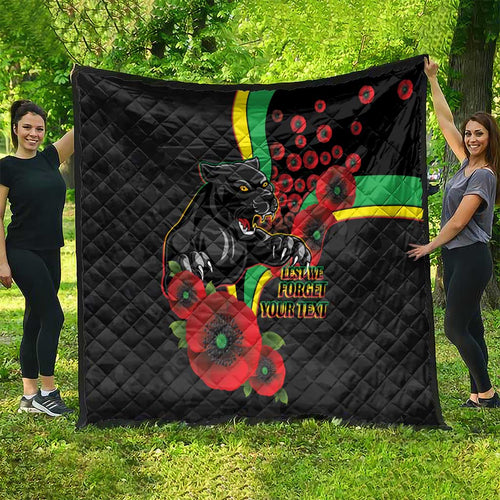 Penrith Panthers ANZAC Personalised Quilt Lest We Forget Poppy Camo
