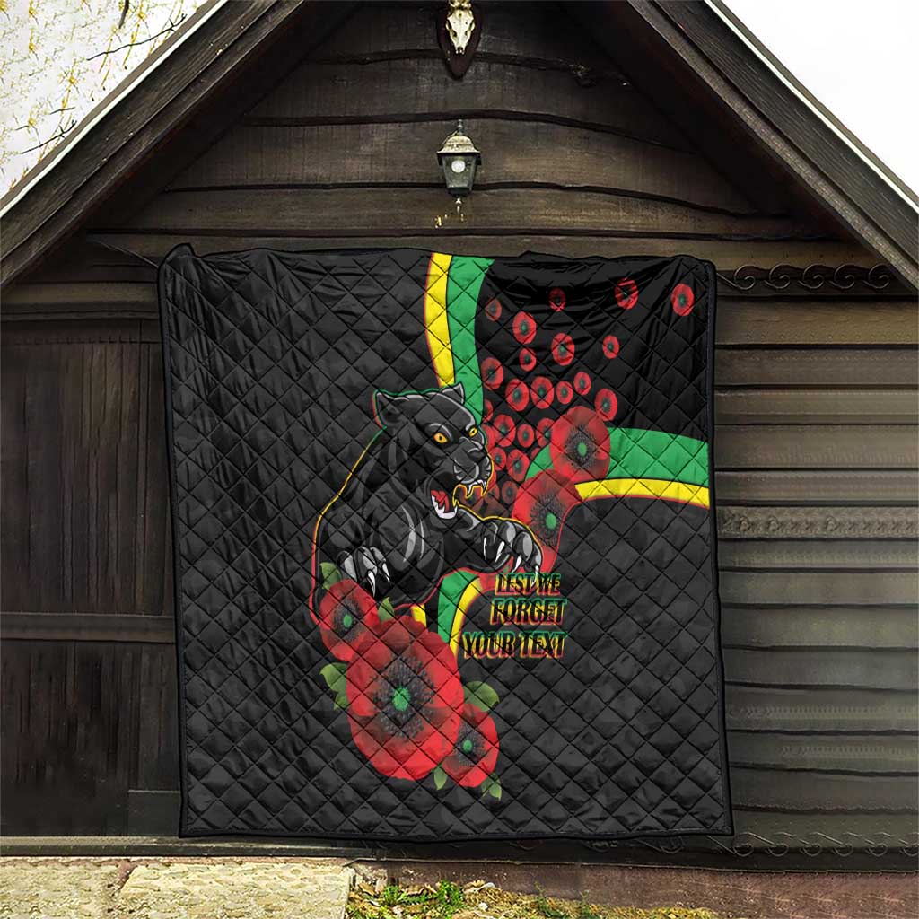 Penrith Panthers ANZAC Personalised Quilt Lest We Forget Poppy Camo
