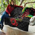 Penrith Panthers ANZAC Personalised Quilt Lest We Forget Poppy Camo