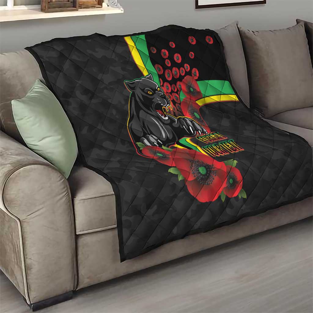 Penrith Panthers ANZAC Personalised Quilt Lest We Forget Poppy Camo