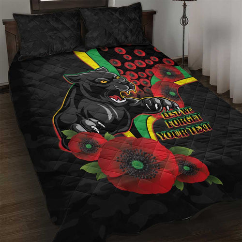 Penrith Panthers ANZAC Personalised Quilt Bed Set Lest We Forget Poppy Camo