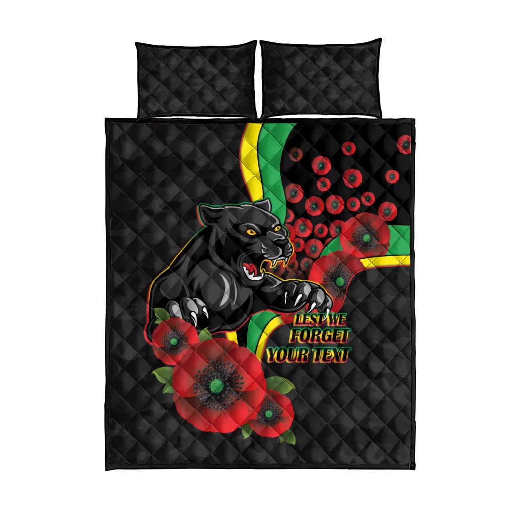 Penrith Panthers ANZAC Personalised Quilt Bed Set Lest We Forget Poppy Camo