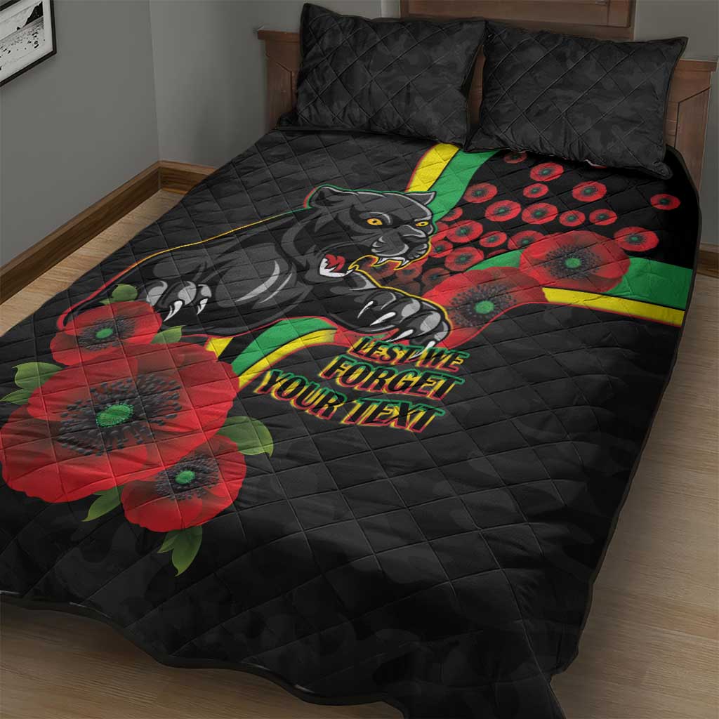 Penrith Panthers ANZAC Personalised Quilt Bed Set Lest We Forget Poppy Camo