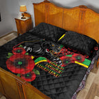 Penrith Panthers ANZAC Personalised Quilt Bed Set Lest We Forget Poppy Camo