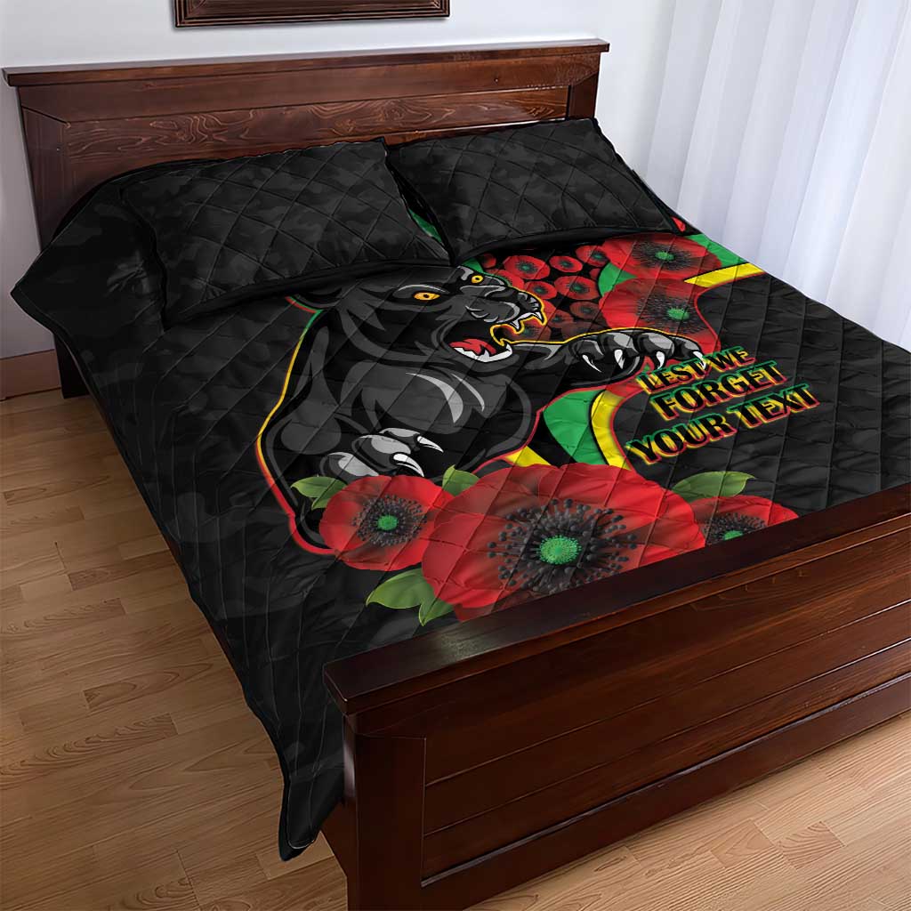 Penrith Panthers ANZAC Personalised Quilt Bed Set Lest We Forget Poppy Camo