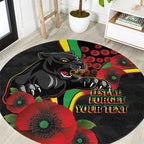 Penrith Panthers ANZAC Personalised Round Carpet Lest We Forget Poppy Camo
