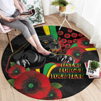 Penrith Panthers ANZAC Personalised Round Carpet Lest We Forget Poppy Camo