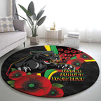 Penrith Panthers ANZAC Personalised Round Carpet Lest We Forget Poppy Camo