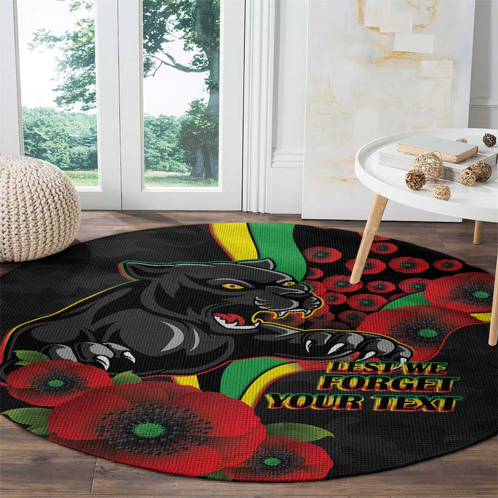 Penrith Panthers ANZAC Personalised Round Carpet Lest We Forget Poppy Camo