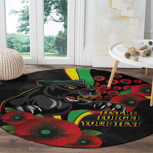 Penrith Panthers ANZAC Personalised Round Carpet Lest We Forget Poppy Camo