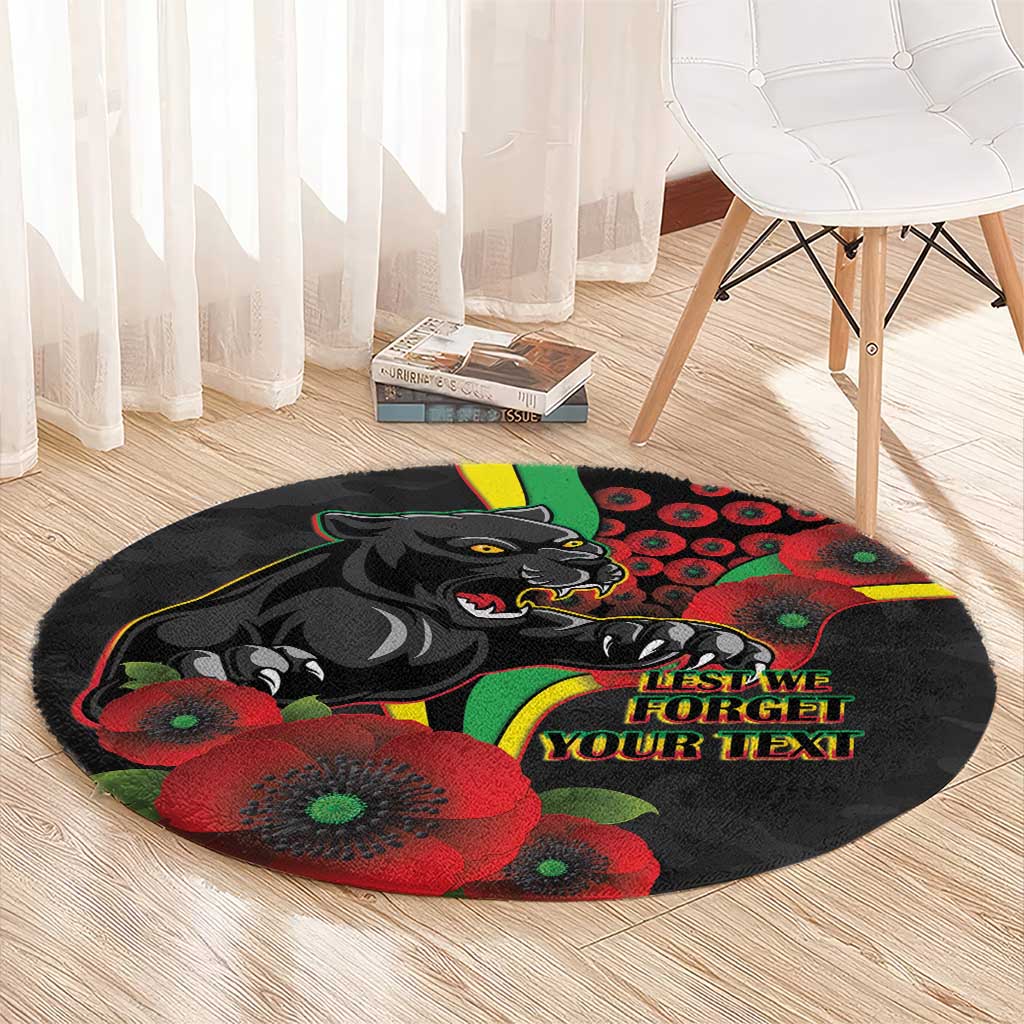 Penrith Panthers ANZAC Personalised Round Carpet Lest We Forget Poppy Camo
