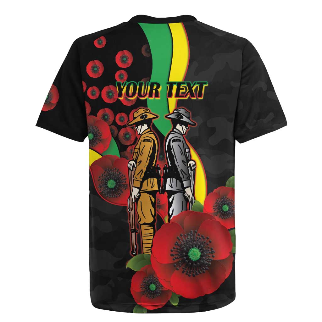 Penrith Panthers ANZAC Personalised Rugby Jersey Lest We Forget Poppy Camo