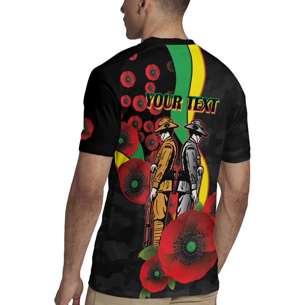 Penrith Panthers ANZAC Personalised Rugby Jersey Lest We Forget Poppy Camo