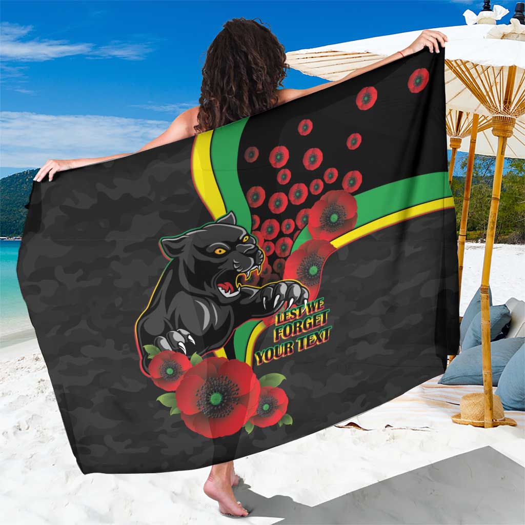 Penrith Panthers ANZAC Personalised Sarong Lest We Forget Poppy Camo