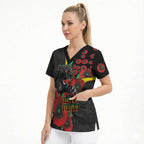Penrith Panthers ANZAC Personalised Scrub Top Lest We Forget Poppy Camo