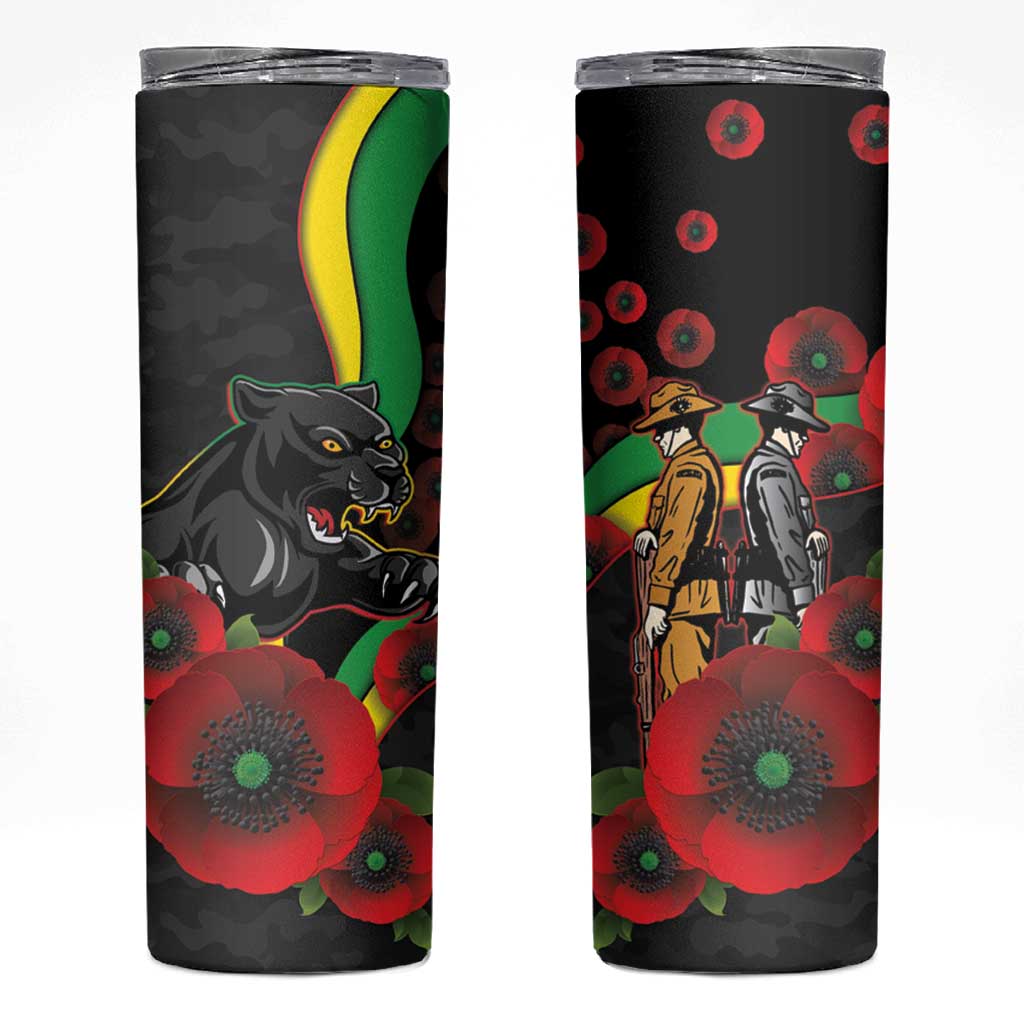 Penrith Panthers ANZAC Personalised Skinny Tumbler Lest We Forget Poppy Camo