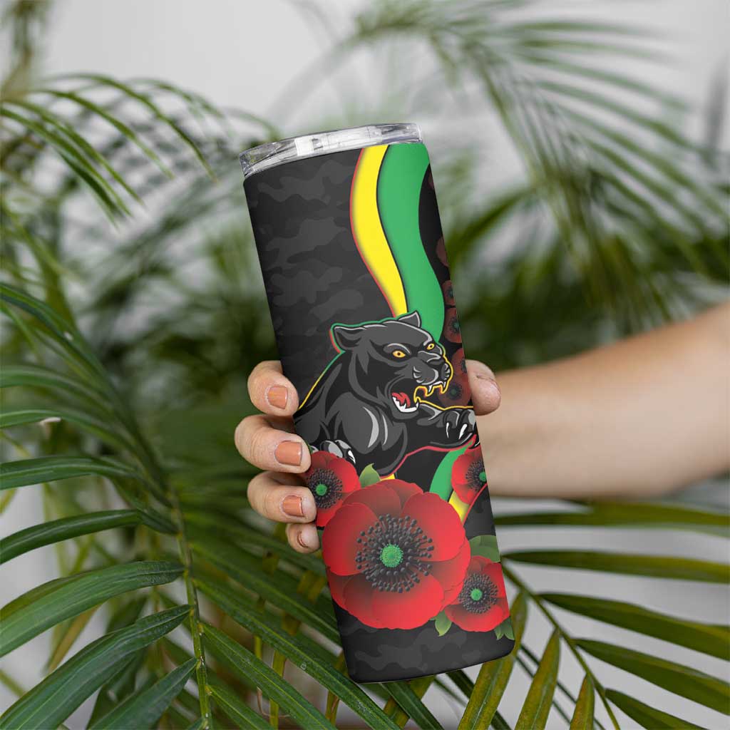 Penrith Panthers ANZAC Personalised Skinny Tumbler Lest We Forget Poppy Camo