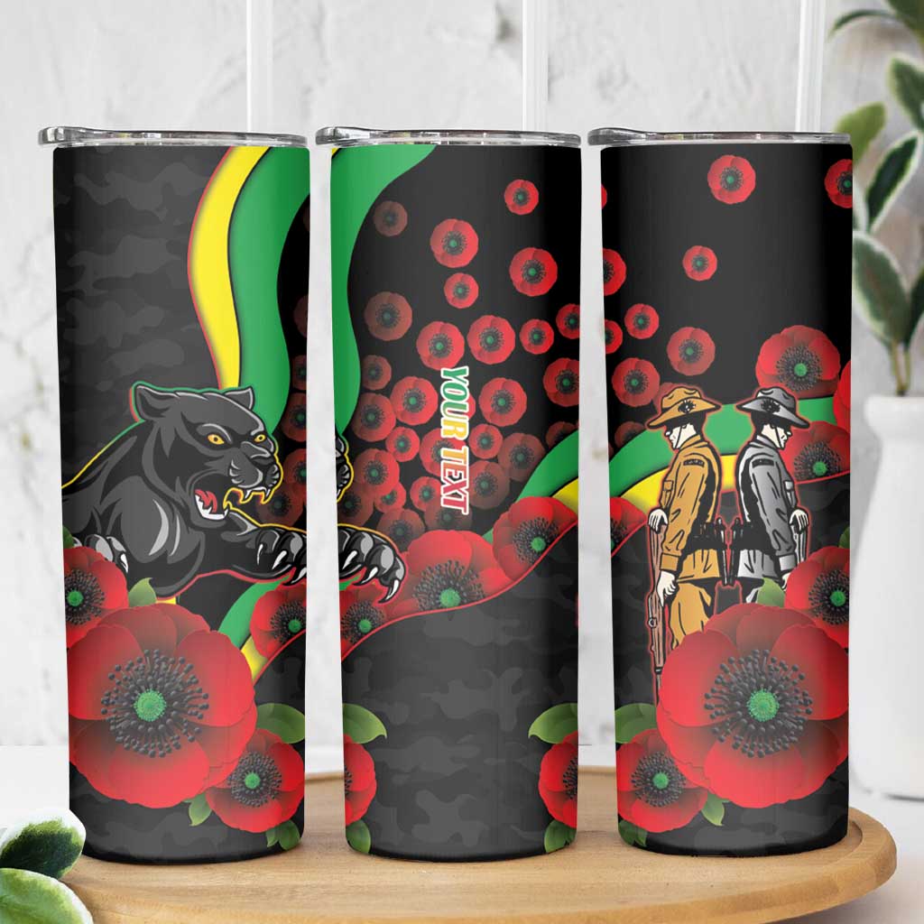 Penrith Panthers ANZAC Personalised Skinny Tumbler Lest We Forget Poppy Camo