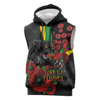 Penrith Panthers ANZAC Personalised Sleeveless Hoodie Lest We Forget Poppy Camo