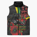 Penrith Panthers ANZAC Personalised Sleeveless Puffer Jacket Lest We Forget Poppy Camo
