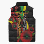 Penrith Panthers ANZAC Personalised Sleeveless Puffer Jacket Lest We Forget Poppy Camo