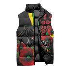 Penrith Panthers ANZAC Personalised Sleeveless Puffer Jacket Lest We Forget Poppy Camo