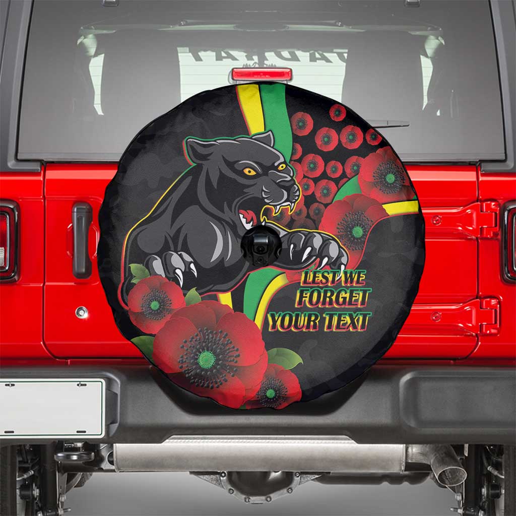 Penrith Panthers ANZAC Personalised Spare Tire Cover Lest We Forget Poppy Camo