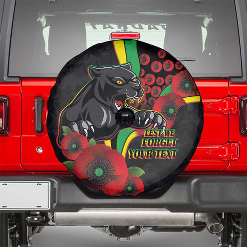 Penrith Panthers ANZAC Personalised Spare Tire Cover Lest We Forget Poppy Camo