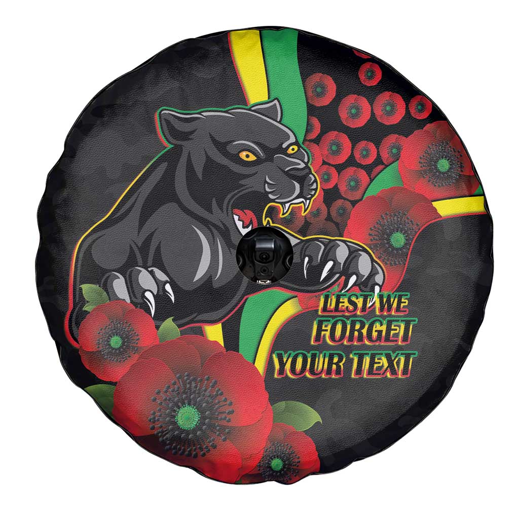 Penrith Panthers ANZAC Personalised Spare Tire Cover Lest We Forget Poppy Camo