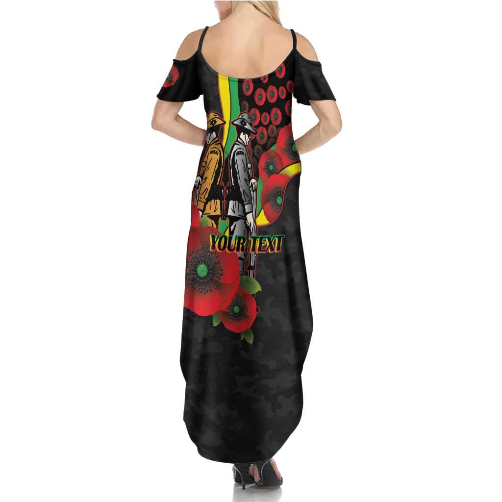 Penrith Panthers ANZAC Personalised Summer Maxi Dress Lest We Forget Poppy Camo