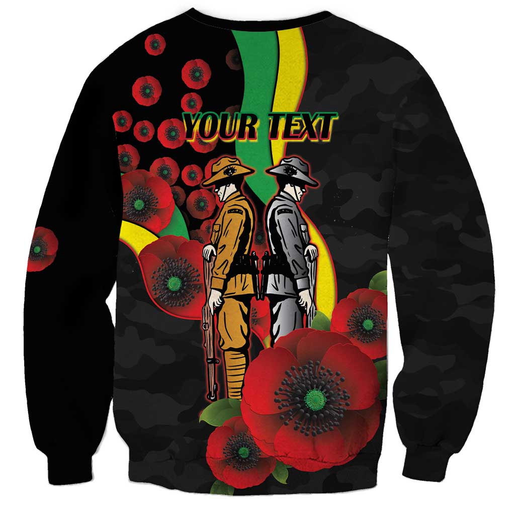 Penrith Panthers ANZAC Personalised Sweatshirt Lest We Forget Poppy Camo
