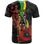 Penrith Panthers ANZAC Personalised T Shirt Lest We Forget Poppy Camo