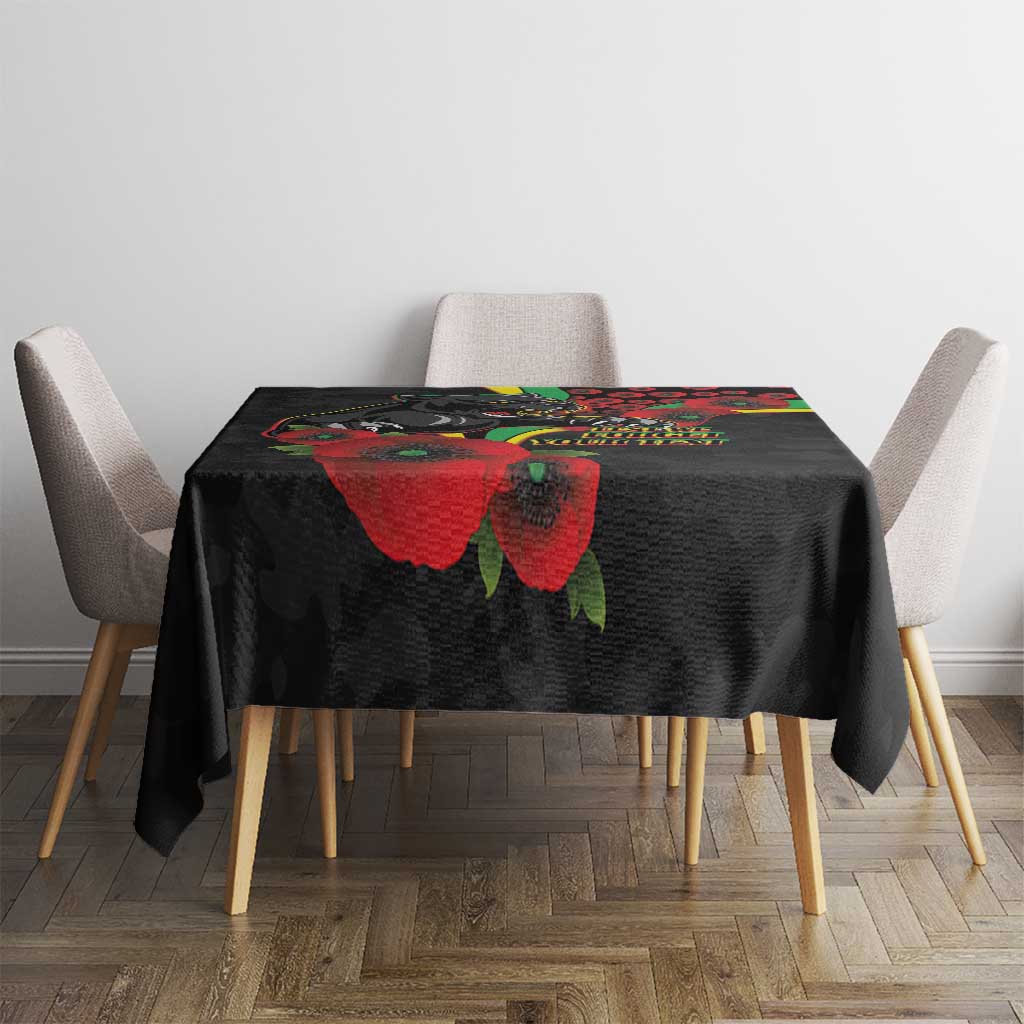Penrith Panthers ANZAC Personalised Tablecloth Lest We Forget Poppy Camo
