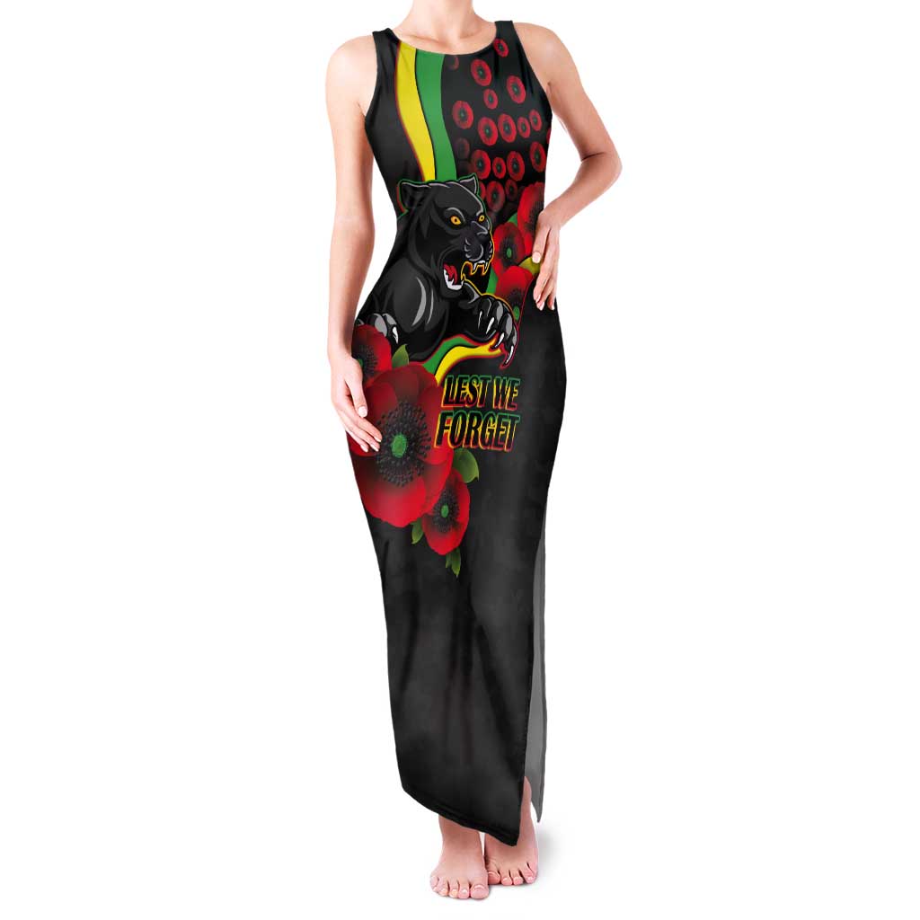 Penrith Panthers ANZAC Personalised Tank Maxi Dress Lest We Forget Poppy Camo