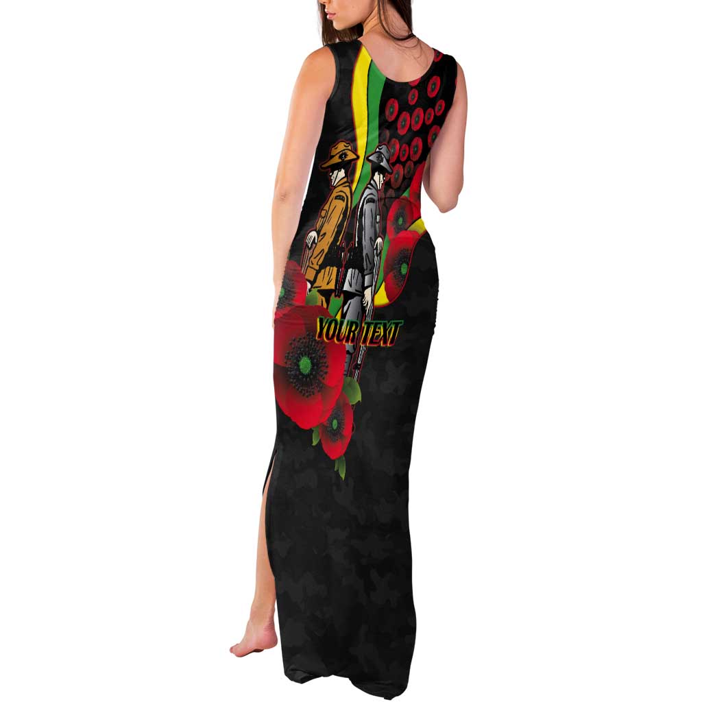 Penrith Panthers ANZAC Personalised Tank Maxi Dress Lest We Forget Poppy Camo
