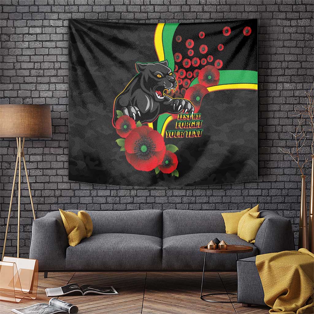 Penrith Panthers ANZAC Personalised Tapestry Lest We Forget Poppy Camo