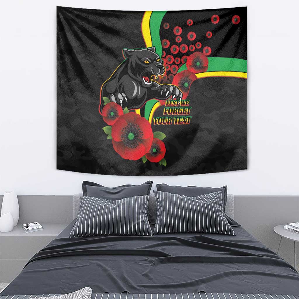 Penrith Panthers ANZAC Personalised Tapestry Lest We Forget Poppy Camo