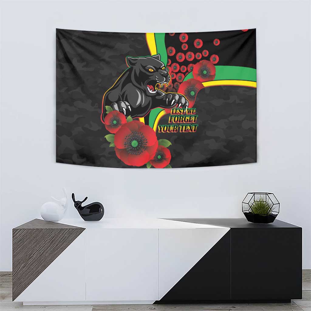Penrith Panthers ANZAC Personalised Tapestry Lest We Forget Poppy Camo