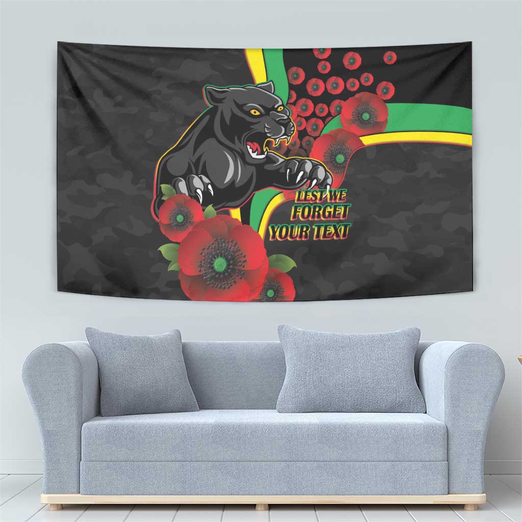 Penrith Panthers ANZAC Personalised Tapestry Lest We Forget Poppy Camo