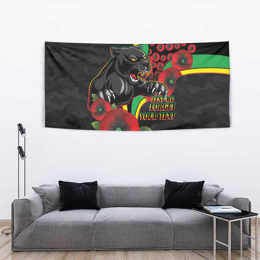 Penrith Panthers ANZAC Personalised Tapestry Lest We Forget Poppy Camo