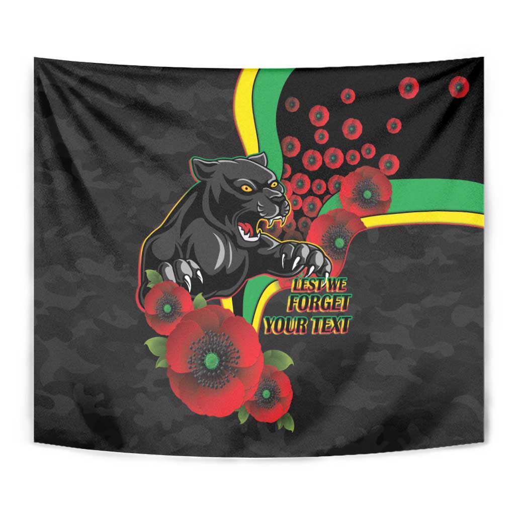 Penrith Panthers ANZAC Personalised Tapestry Lest We Forget Poppy Camo
