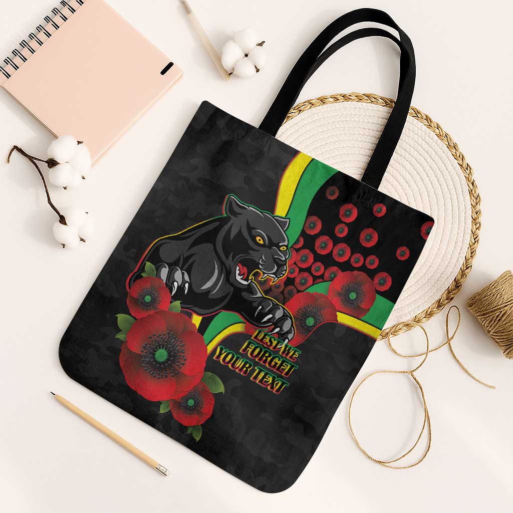 Penrith Panthers ANZAC Personalised Tote Bag Lest We Forget Poppy Camo