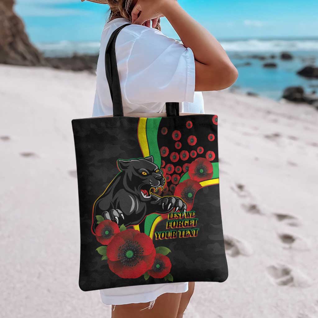 Penrith Panthers ANZAC Personalised Tote Bag Lest We Forget Poppy Camo