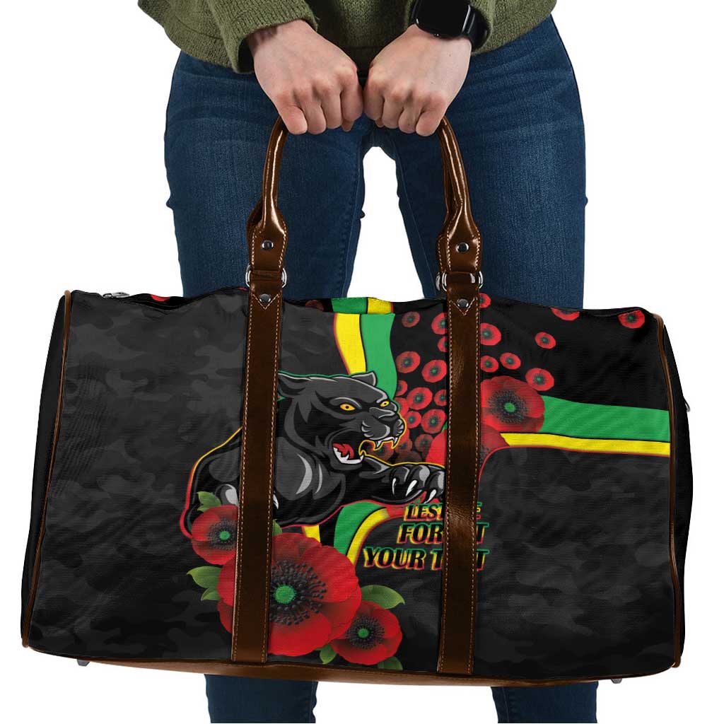 Penrith Panthers ANZAC Personalised Travel Bag Lest We Forget Poppy Camo