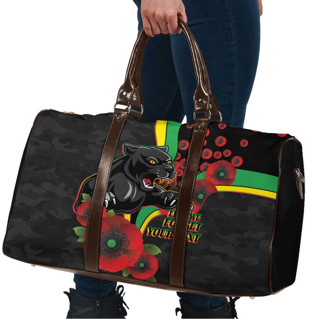 Penrith Panthers ANZAC Personalised Travel Bag Lest We Forget Poppy Camo