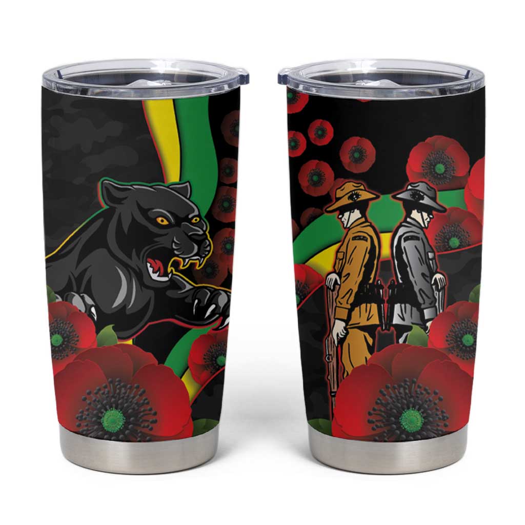 Penrith Panthers ANZAC Personalised Tumbler Cup Lest We Forget Poppy Camo